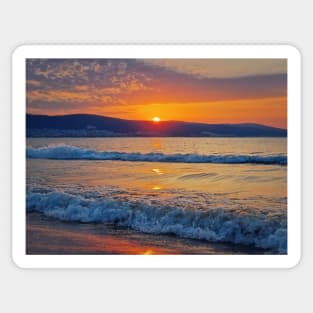 Beautiful sunrise at the Bulgarian coastline of Black Sea Sticker